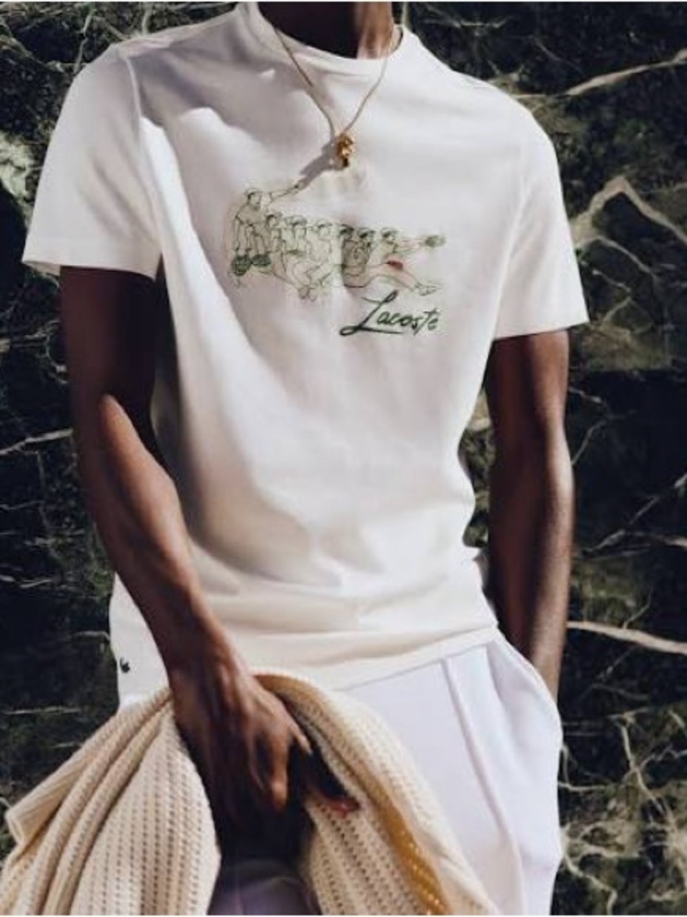NWT Lacoste Men's Sport René Print Tennis Heritage T-Shirt